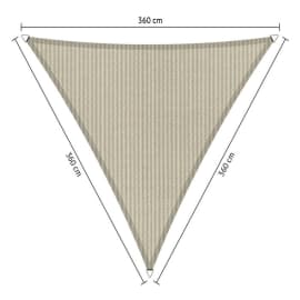 Voile d'ombrage perm&eacute;able - Triangle - 3,6 x 3,6 x 3,6 m - Shadow Comfort
