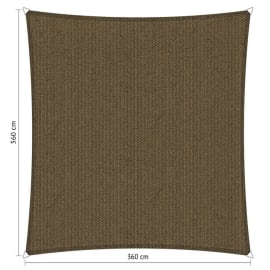 Voile d'ombrage perm&eacute;able - Carr&eacute;e - 3,6 x 3,6 m - Shadow Comfort