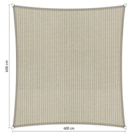 Voile d'ombrage perm&eacute;able - Carr&eacute;e - 6 x 6 m - Shadow Comfort
