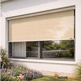 Store enrouleur vertical perm&eacute;able avec manivelle - l.2,96 x H.2,4 m - Shadow Comfort