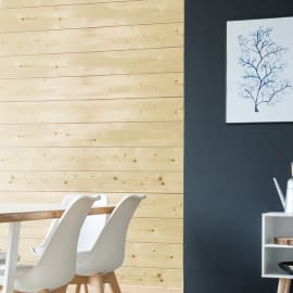 Lambris Naturel Sapin -Rabot&eacute;- Ep.12 mm / l.135 mm / L.2,05 m - Paquet de 1,94 m&sup2; - image en situation