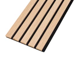 Panneau de Rev&ecirc;tement Mural - Ep.17 mm / l.250 mm / L.1,30 m - Paquet de 0,65 m&sup2; - Ch&ecirc;ne, feutrine noir