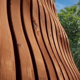 Clin bardage - Claire-voie - Rythmix Ondes SAPIN Classe 3 Marron - Ep.40 mm / l.40 mm / L.2,40 m - Paquet de 0,38 m&sup2;