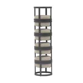 Salon bas de jardin empilable (4 tabouret + 1 table basse ronde) - Totem