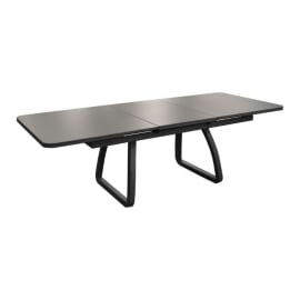Table de jardin extensible aluminium plateau Kedra - Ol&eacute;ron - L.180/240 x l.100 cm - 6/8 personnes
