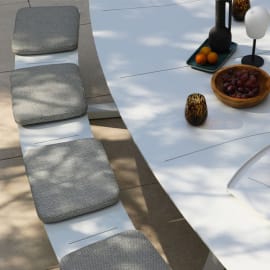 zoom Galette d'assise - sur table Picnic - Chin&eacute; gris - Lot de 8