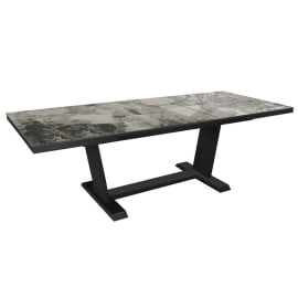 Table de jardin extensible aluminium - Amber - L.180/240 x l.100 cm - 8/10 personnes