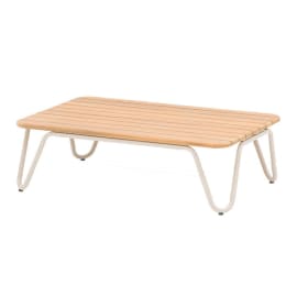 Table basse Inox/Teck - Riva - L.75 x l.49 x H.23 cm