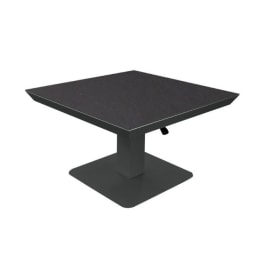 Table de jardin aluminium - Plateau c&eacute;ramique Kedra - 80x80 cm - 2/4 personnes black