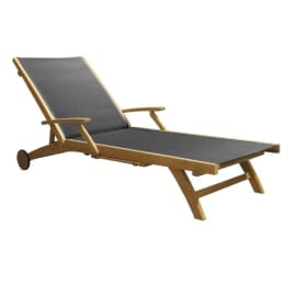 Bain de soleil Teck et toile avec roues - Newton
