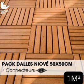 Pack Caillebotis - NIOVE - 50 x 50 cm x Ep.3.8 cm - avec connecteurs  1 m&sup2;