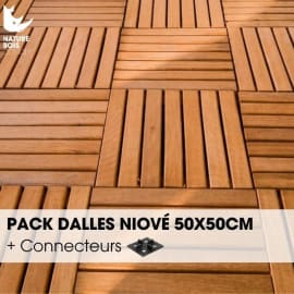 Pack Caillebotis - NIOVE - 50 x 50 cm x Ep.3.8 cm - avec connecteurs - &Agrave; partir de 1 m&sup2;