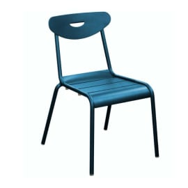 Chaise de jardin empilable aluminium - Smiley - bleu