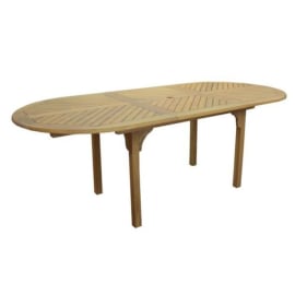Table de jardin ovale extensible Acacia - Durban - L.160/220 x l.100 cm - 6/8 personnes image d&eacute;tour&eacute;e