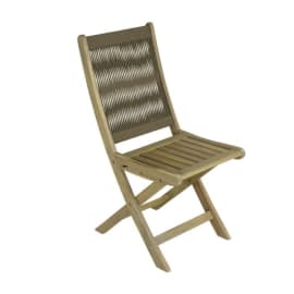 Lot de 2 Chaises de jardin pliante acacia - Jupiter taupe