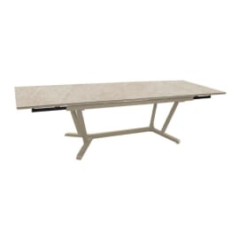 Table de jardin extensible aluminium plateau HPL - Vita - L.180/230/280 x l.100 cm - plateau couleur Min&eacute;ral