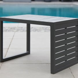 Table basse aluminium 2 positions - Lou Side graphite allong&eacute;