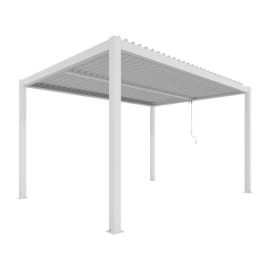 Pergola bioclimatique manuelle - autoportante - aluminium thermolaqu&eacute; - 3x4 m - Ximax blanc