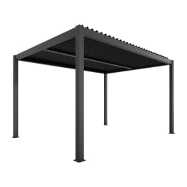 Pergola bioclimatique motoris&eacute;e avec &eacute;clairage - autoportante - aluminium thermolaqu&eacute; - 3x4 m - Ximax