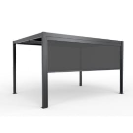 Store enrouleur vertical - motoris&eacute; - l.3,7 x H.2,18 m - Ximax anthracite semi ouvert