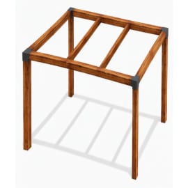 Kit Pergola Autoport&eacute;e - Pin Trait&eacute; Brun L3 m x L3 mx H2.5 m