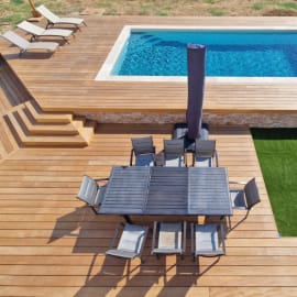 Lame terrasse bois exotique - GARAPA - LISSE - Ep.21 mm / l.145 mm - Grandes longueurs