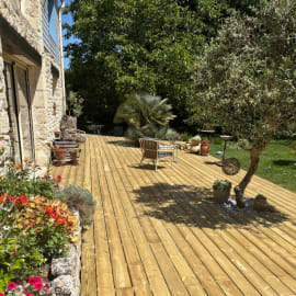 Lame terrasse - PIN VERT - AB LISSE - Ep.27 mm / l.145 mm / L.4,20 m