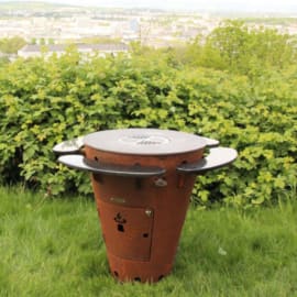 Brasero barbecue Caesar - Remundi - Corps acier - Accessoires tablettes latérales