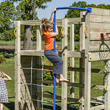 Aire de jeu en bois avec toboggan - Crossfit Aire de jeu en bois avec toboggan - Crossfit