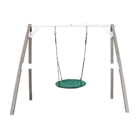 Portique en Bois avec Balan&ccedil;oire - si&egrave;ge Nid Rond - Gris/blanc