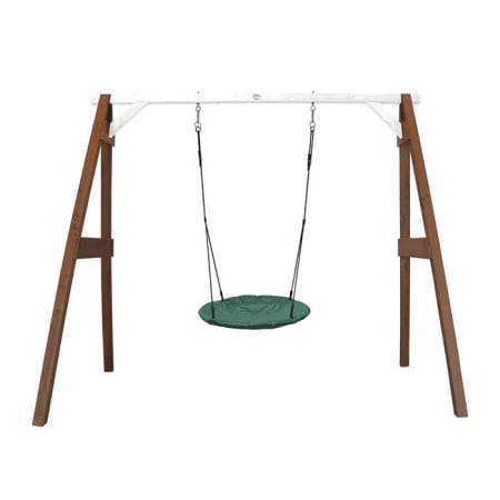Portique en Bois avec Balan&ccedil;oire - si&egrave;ge Nid Rond - marron/blanc