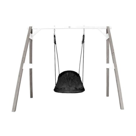 Portique en Bois avec Balan&ccedil;oire - si&egrave;ge Nid Ovale - gris/blanc