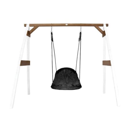 Portique en Bois avec Balan&ccedil;oire - si&egrave;ge Nid Ovale - blanc/marron
