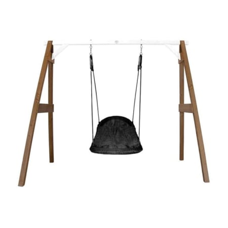 Portique en Bois avec Balan&ccedil;oire - si&egrave;ge Nid Ovale - marron/blanc