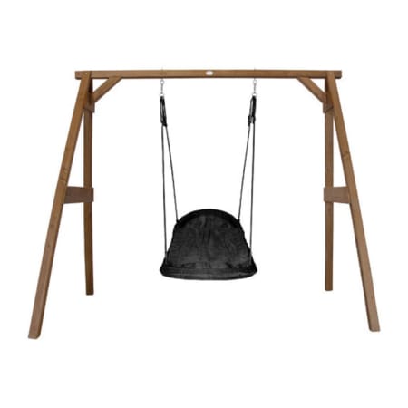 Portique en Bois avec Balançoire - siège Nid Ovale - Marron Portique en Bois avec Balançoire - siège Nid Ovale - Marron