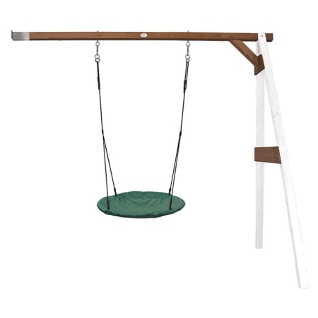 Portique en Bois Mural Wall Mount avec Balan&ccedil;oire - si&egrave;ge Nid Rond - blanc/marron