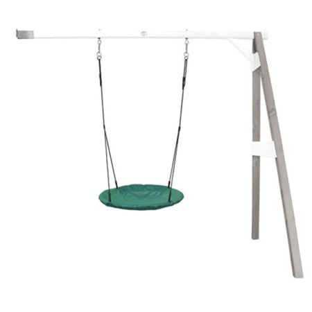 Portique en Bois Mural Wall Mount avec Balan&ccedil;oire - si&egrave;ge Nid Rond - gris/blanc
