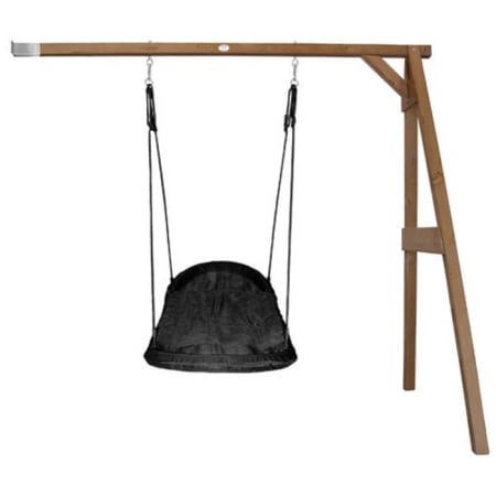 Portique en Bois Mural Wall Mount avec Balançoire - siège Nid Ovale - marron Portique en Bois Mural Wall Mount avec Balançoire - siège Nid Ovale - marron