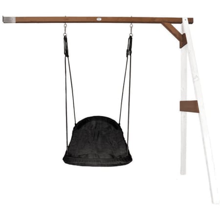 Portique en Bois Mural Wall Mount avec Balan&ccedil;oire - si&egrave;ge Nid Ovale - blanc/marron