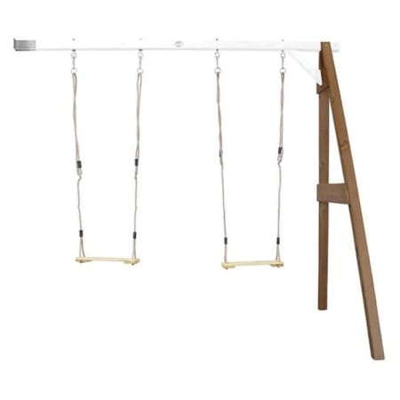 Portique Double Mural Wall Mount en Bois - Deux balançoires - marron/blanc Portique Double Mural Wall Mount en Bois - Deux balançoires - marron/blanc