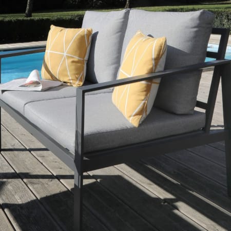 Ensemble Salon de Jardin en Aluminium Marlo - Canapé 2 places - graphite/gris Ensemble Salon de Jardin en Aluminium Marlo - Canapé 2 places - graphite/gris