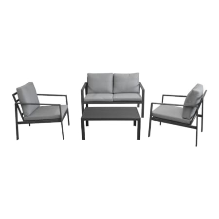 Ensemble Salon de Jardin en Aluminium Marlo - Canapé 2 places, 2 fauteuils et 1 table basse rectangulaire - graphite/gris Ensemble Salon de Jardin en Aluminium Marlo - Canapé 2 places, 2 fauteuils et 1 table basse rectangulaire - graphite/gris