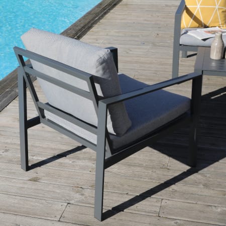 Ensemble Salon de Jardin en Aluminium Marlo - fauteuil - graphite/gris Ensemble Salon de Jardin en Aluminium Marlo - fauteuil - graphite/gris