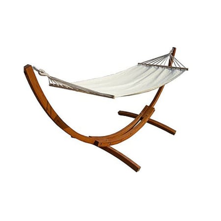 Support de hamac en bois et sa toile en coton - Couleur Lin - Alizé Support de hamac en bois et sa toile en coton - Couleur Lin - Alizé