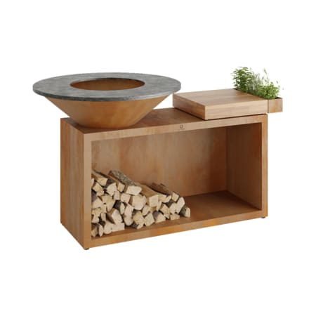 Brasero Plancha OFYR Island Corten 100 - Teck Brasero Plancha OFYR Island Corten 100 - Teck