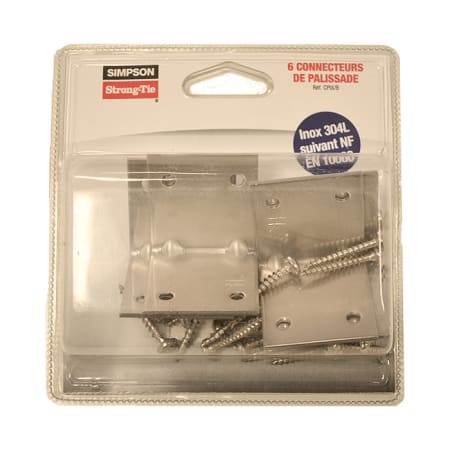 Connecteur de palissade en Inox A2 - Blister de 6 pces Connecteur de palissade en Inox A2 - Blister de 6 pces