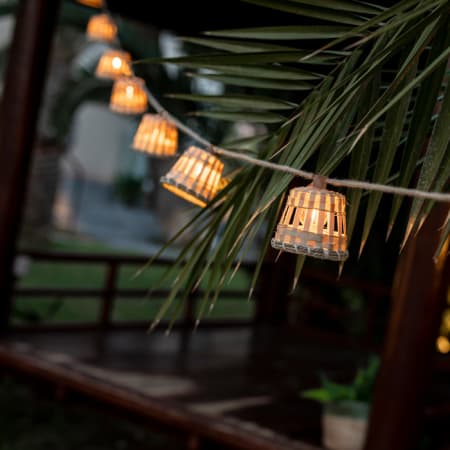 Guirlande Solaire LED Fibres Naturelles - Aurora - L.8 m - New Garden - coloris jute Guirlande Solaire LED Fibres Naturelles - Aurora - L.8 m - New Garden - coloris jute