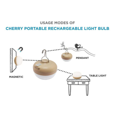 Ampoule LED Solaire Rechargeable PVC - Cherry - Magnétique - New Garden - coloris beige Ampoule LED Solaire Rechargeable PVC - Cherry - Magnétique - New Garden - coloris beige