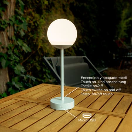 Lampe Sans Fil Polypropylène Métal - Noraï Slim - H.35 cm - New Garden - coloris blanc - port micro-usb Lampe Sans Fil Polypropylène Métal - Noraï Slim - H.35 cm - New Garden - coloris blanc - port micro-usb