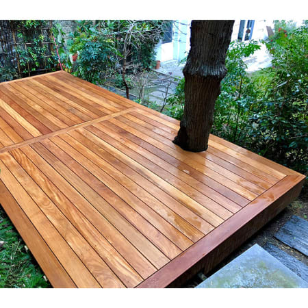 Kit terrasse - CUMARU - 5 à 60 m² (comprenant lames L.1,25m / Ep.21mm / l.145mm, lambourdes et visserie) Kit terrasse - CUMARU - 5 à 60 m² (comprenant lames L.1,25m / Ep.21mm / l.145mm, lambourdes et visserie)